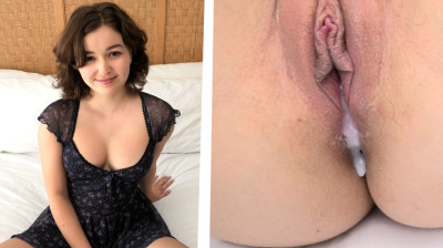 Very cute teen gets creampied